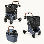 Strolee Ultimate Pet Bundle in Blue mit Stability Shopper, Pet Bassinet und Lower Pet Carrier