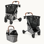 Strolee Ultimate Pet Bundle in Shadow mit Stability Shopper, Pet Bassinet und Lower Pet Carrier
