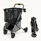 Strolee Stability Shopper Shadow — offen und zusammengeklappt